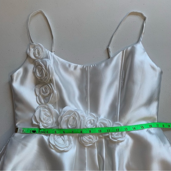 Lulus XL Dreamy Forever White Taffeta Rosette Wedding Dress With Pockets NWT - Picture 15 of 17